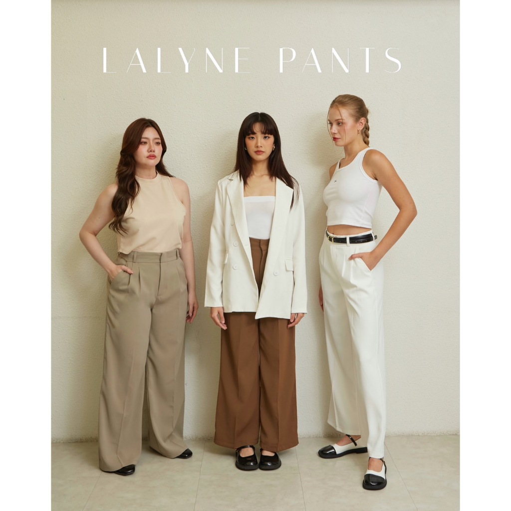 Lalynn pants รหัส #A03 กางเกงทรงกระบอกใหญ่ผ้าทิ้งตัวลิลลี่พรีเมี่ยม พรางสะโพกต้นขาทรงสวยมากๆ เนื้อผ้