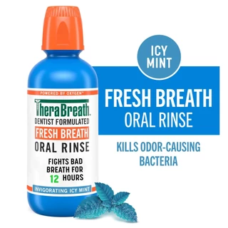 น้ำยาบ้วนปาก TheraBreath, Fresh Breath, Oral Rinse, Mild Mint, 16 fl oz (473 ml)
