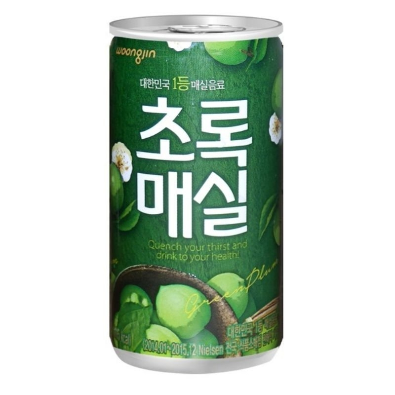 น้ำบ๊วยเกาหลี น้ำลูกพลัมเกาหลีพร้อมดื่ม อุงจิน woojin korea green plum juice 180ml น้ำผลไม้เกาหลี 초록