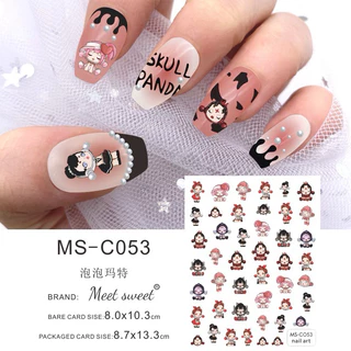 สติกเกอร์การ์ตูนแบรนด์ติดเล็บ สติกเกอร์ตกแต่งหน้าเล็บ ลายน่ารักคิ้วท์ๆ สินค้าพร้อมส่ง🇹🇭