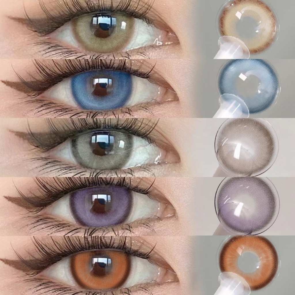 （COD）เกรด 0.00~-4.50 Yilala คอนแทคเลนส์สี APEX Series 14.5 มม. 2 ชิ้น ต่อคู่