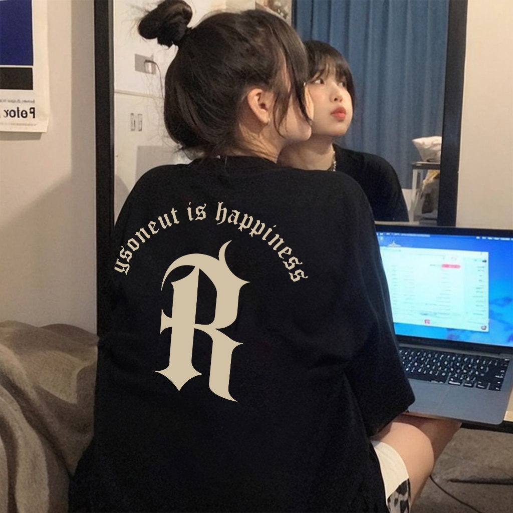 [UT]ใหม่สุดฮิต เสื้อยืด โอเวอร์ไซส์ คอกลม สไตล์อเมริกัน สตรีท ลาย "YOUR LIFE IS LUCKY" ผ้าคอตตอน ผ้าฝ้ายใส่สบาย