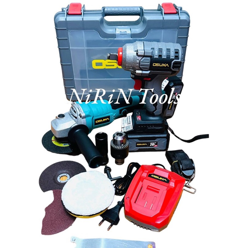 Osuka บล็อกแบต 520 + หินเจียรไร้สาย 20V OSUKA (ตัวเปล่า) หินเจียรไร้สาย  20V มอเตอร์บัสเลส หินเจียรล