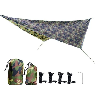 ฟลายชีท​ เดินป่า​ ฟลายชีทกางบนเปล​ สายbushcraft