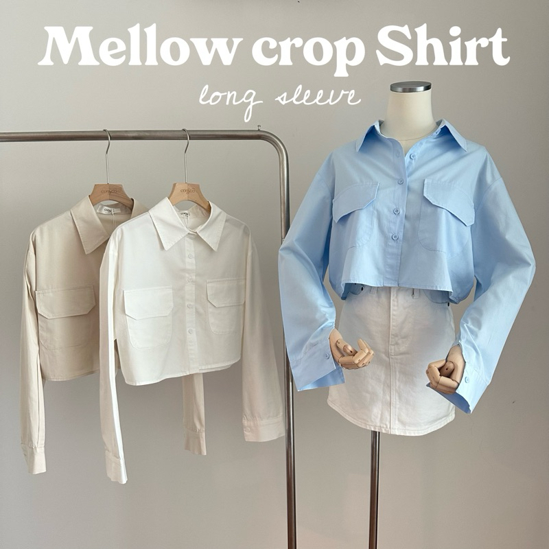 conycolours | Mellow crop Shirt เสื้อเชิ๊ตครอปแขนยาว