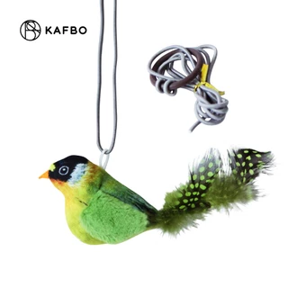 KAFBO Singing Cuties นกจ๊ะจ๋า เลียนแบบนกจริง ของเล่นแมว พร้อมจุกติดกระจก+ยางยืด ตุ๊กตาแคทนิป