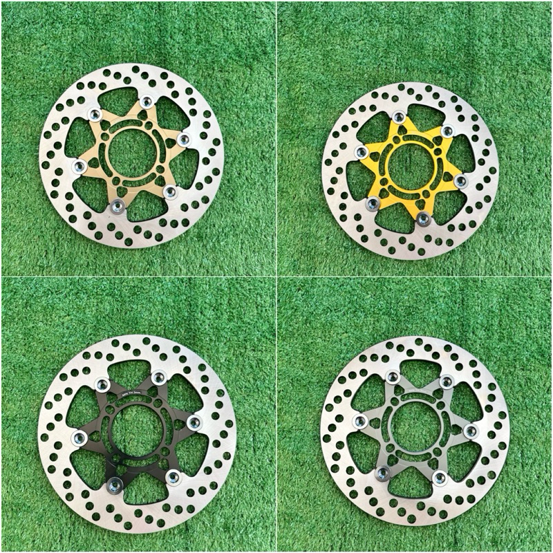 จานดิสเบรคหน้า ลายดาวรูใหญ่ 6หมุด ขนาด220MM.สำหรับรุ่น*WAVE-110i/MSX/WAVE-125iปลาวาฬ หมุดเทา มี4สี