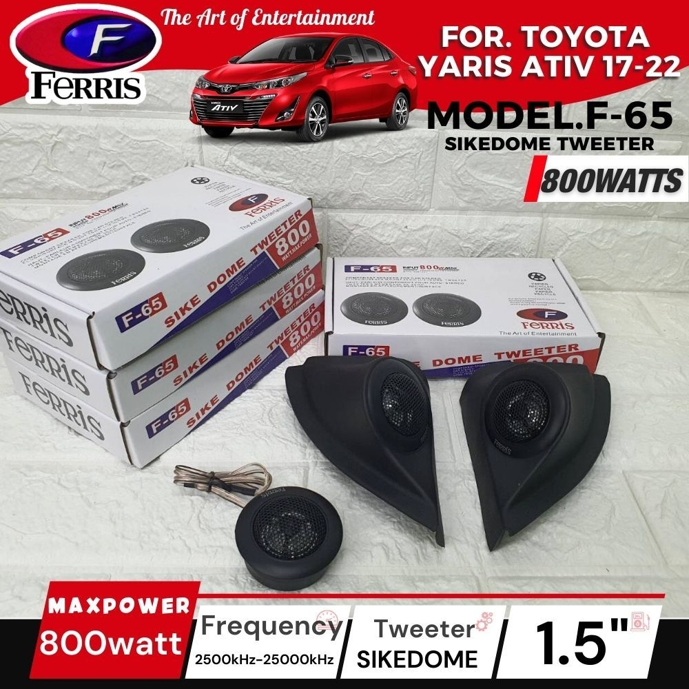 หูช้างตรงรุ่น TOYOTA YARIS ATIV 2017-2020 เจาะประกอบเข้ากับ FERRIS-F65 ลำโพงทวิสเตอร์ ลำโพงแหลม กำลั