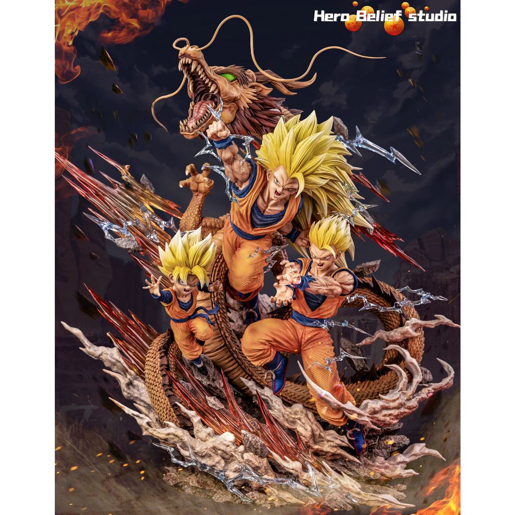 Hero Belief Studio - Dragon Fist Super Saiyan Goku Gohan Goten โมเดล เรซิ่น ของแท้ ของใหม่ พร้อมส่ง