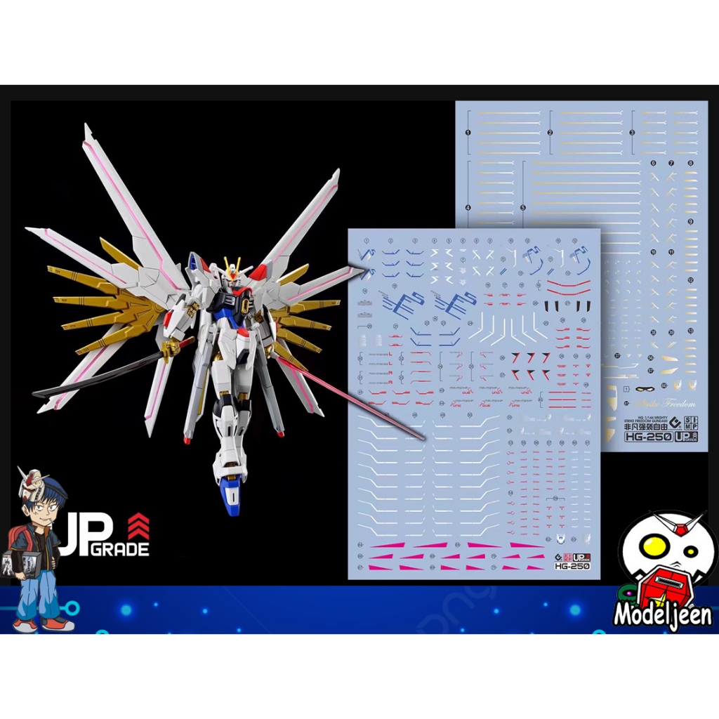 223 Water Decal HG 1/144 Mighty Strike Freedom Gundam ยี่ห้อ S.I.M.P. Model Decal