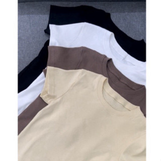 Basic top - เสื้อยืดทรงเบสิค ผ้าคอตตอน ผ้าเดียวกับรุ่นครอป (…