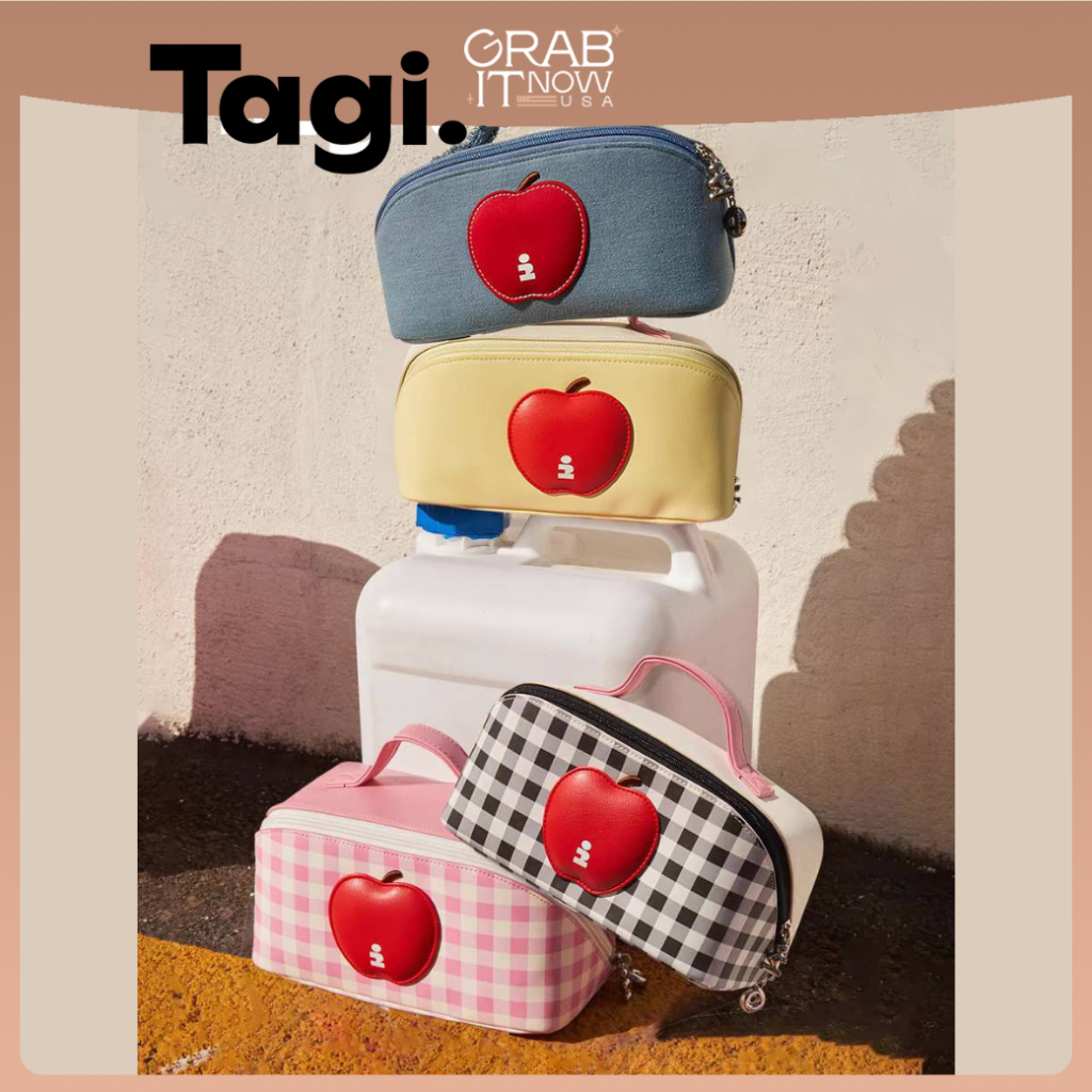 พรี Tagi Apple Cosmetic Bag กระเป๋าเครื่องสำอาง จัดระเบียบ มีช่องเยอะ makeup bag