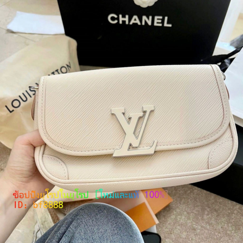 Louis Vuitton LV Buci M20987 กระเป๋าบาแกตต์ผู้หญิงใหม่, หนังวัวลูกฟูก, สีคาราเมล, กระเป๋าสะพายข้าง