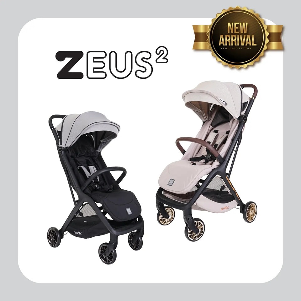 (ของแท้💯) Embix รถเข็นเด็ก รุ่น ZEUS 2 รับประกัน 3 ปี สำหรับเด็กแรกเกิด-4ขวบ มีมุ้งกันยุงเเละเเมลง ร