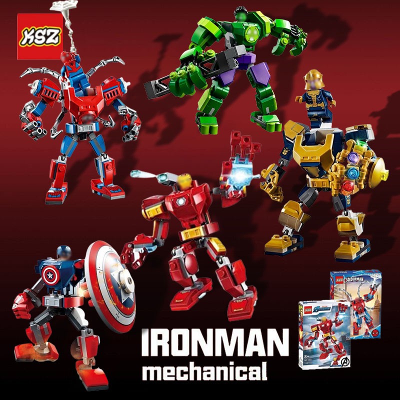 KSZ marvel avengers ชุดตัวต่อ เรโก้ไอรอนแมน กัปตันอเมริกา สไปเดอร์แมน iron man super hero Blocks