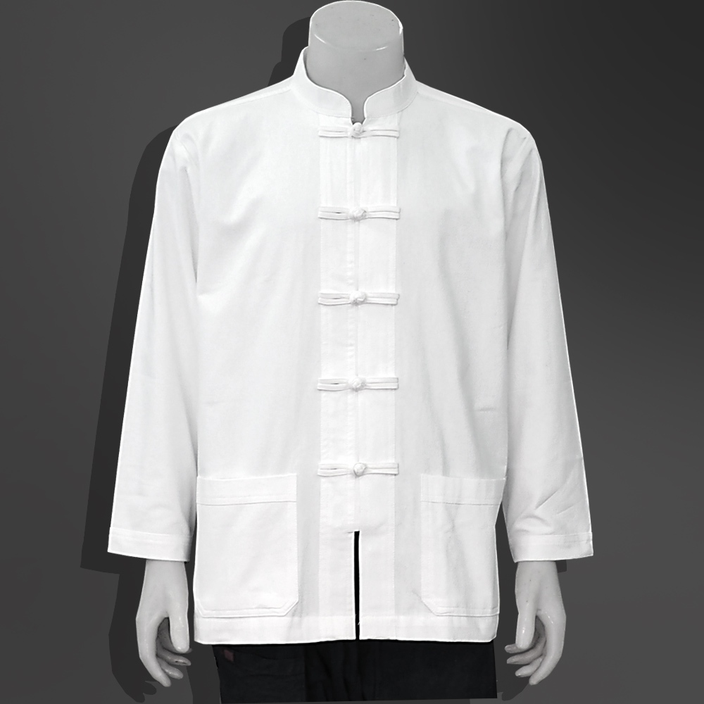 เสื้อขาว / ชุดปฏิบัติธรรม ผ้าฝ้ายแท้ คอจีน คอกลม แขนยาว แขนสั้น หรือ กางเกงสีขาวขายาว