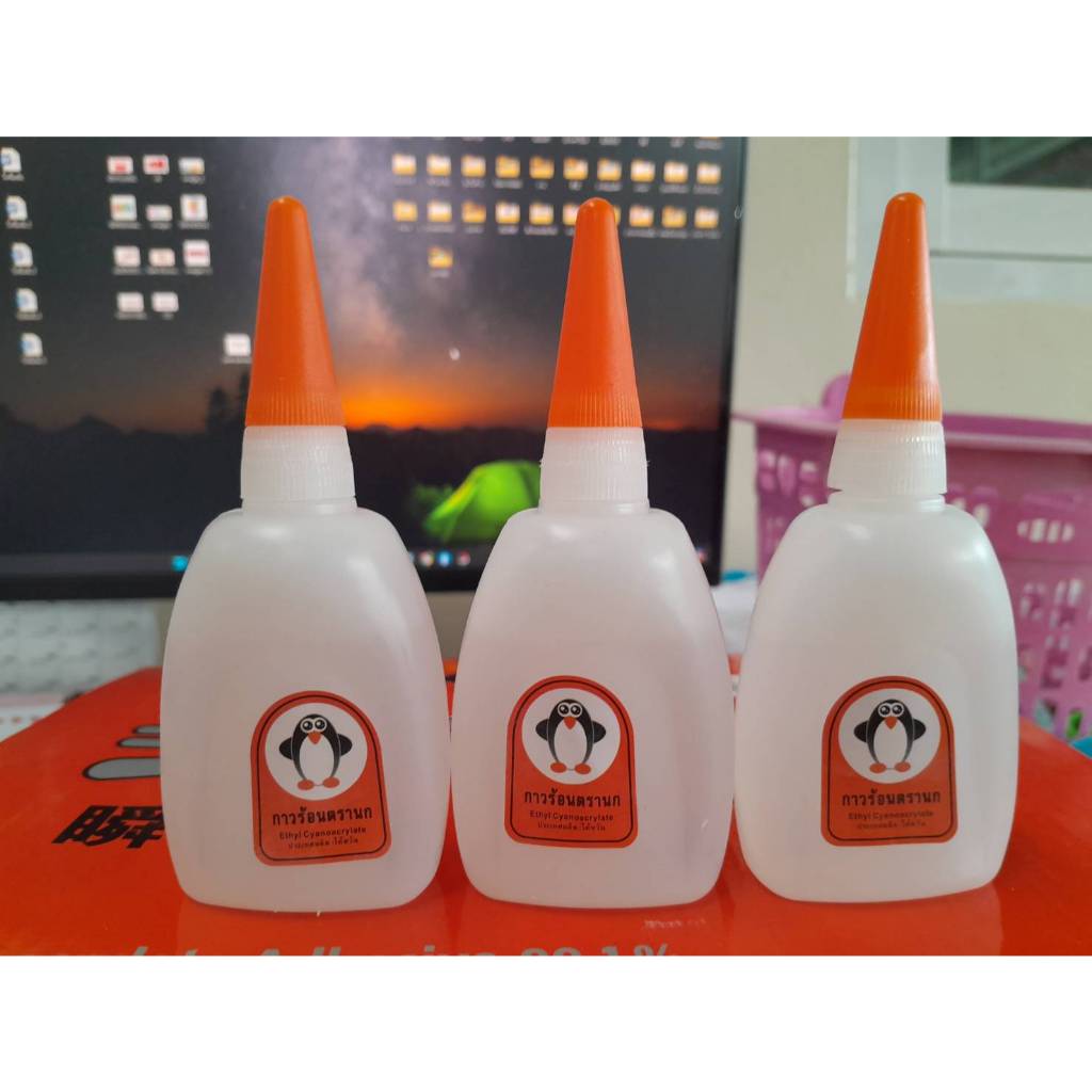 ใหม่!!!! กาวร้อนตรานก  TH-35/PN5 กล่องใหญ่ ขนาด50 กรัม 30 หลอด (ตรานกแพนกวินกล่องใหญ่สีส้ม)