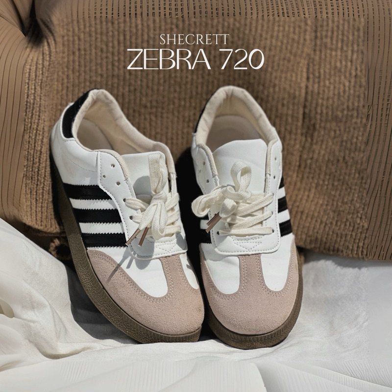 SHECRETT ZEBRA 720 รองเท้าผ้าใบพื้นเตี้ย (พร้อมส่งในไทย) พื้นนุ่มEVA ใส่สบายน้ำหนักเบา แนะนำสั่งซื้อเผื่อไซส์