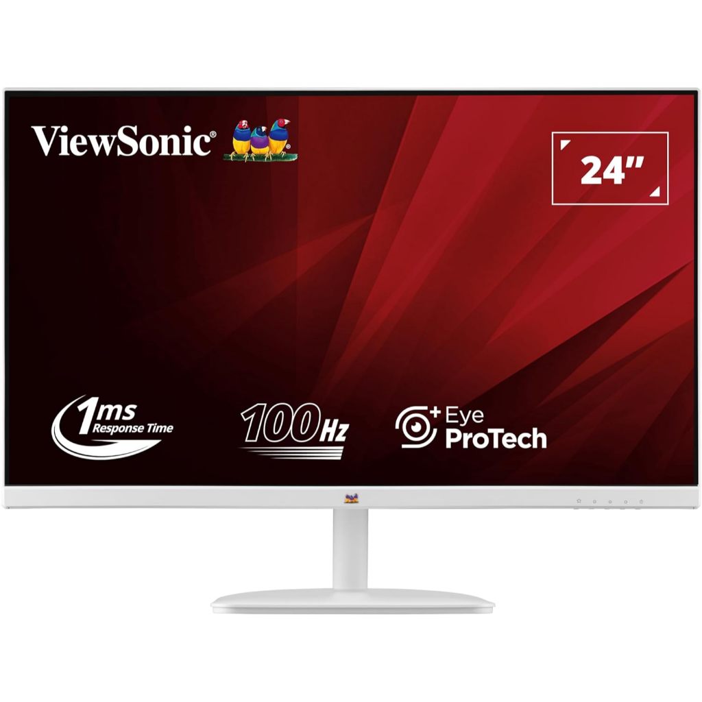 VIEWSONIC VA2432-H-W จอมอนิเตอร์สีขาว (IPS 100Hz) ของแท้รับประกัน 3 ปี