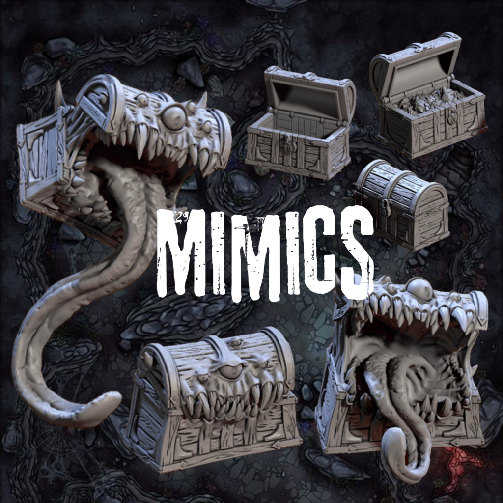 DnD Monster - Mimics -  โมเดลสำหรับเล่นบอร์ดเกม (งานเรซิ่นยังไม่ลงสี)