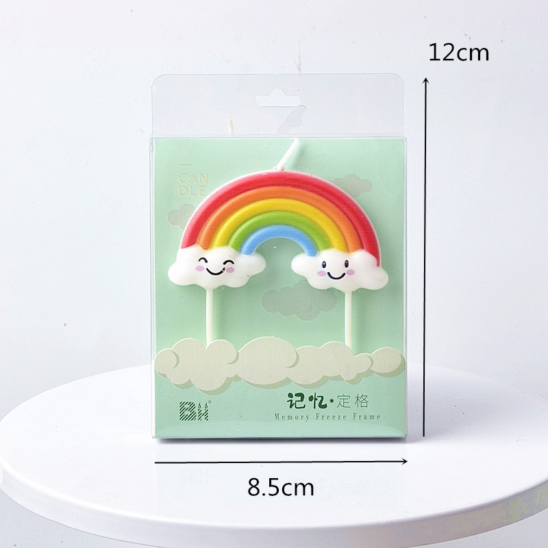 เทียนวันเกิด เทียนสายรุ้ง เทียนก้อนเมฆ (พร้อมส่งจากไทย) รูปที่ 4