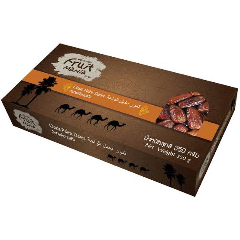 fruit mania Oasis palm dates 350g. ฟรุ๊ตมาเนีย อินทผลัมอบแห้ง fl