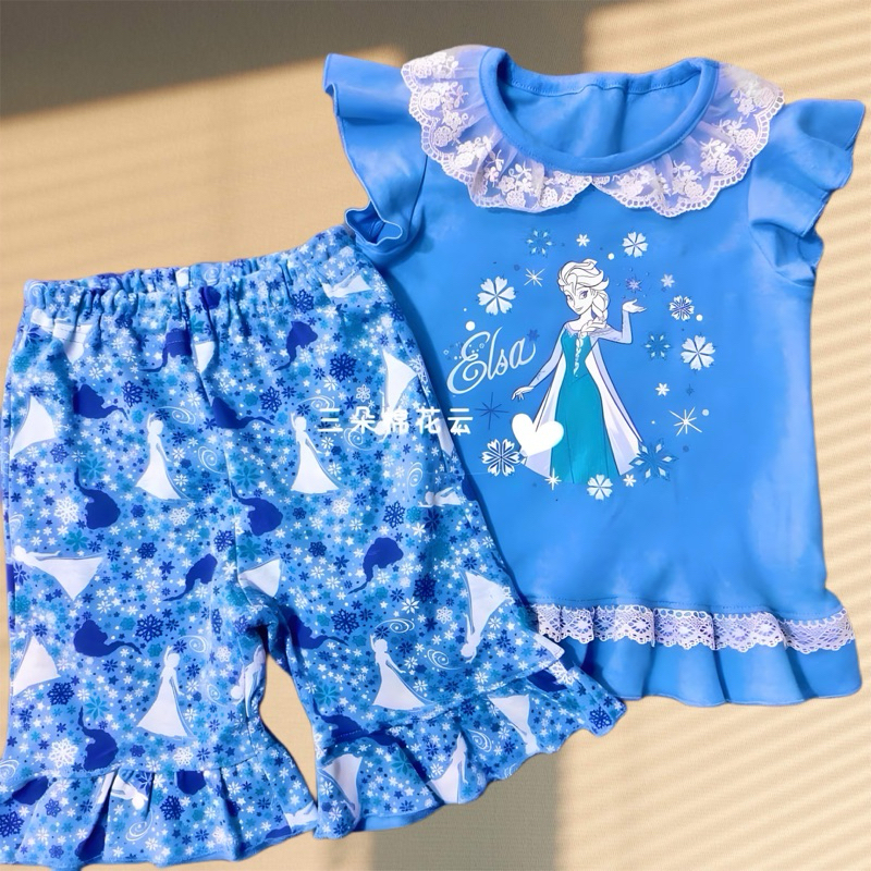 🌷ชุดเซ็ทเด็ก เสื้อแต่งลูกไม้-กางเกง4ส่วน ผ้าเกรดพรีเมี่ยม เด้ง นิ่ม ลื่น สบาย ชุดเด็กผู้หญิง เสื้อผ้าเด็กผู้หญิง ชุดเด็ก