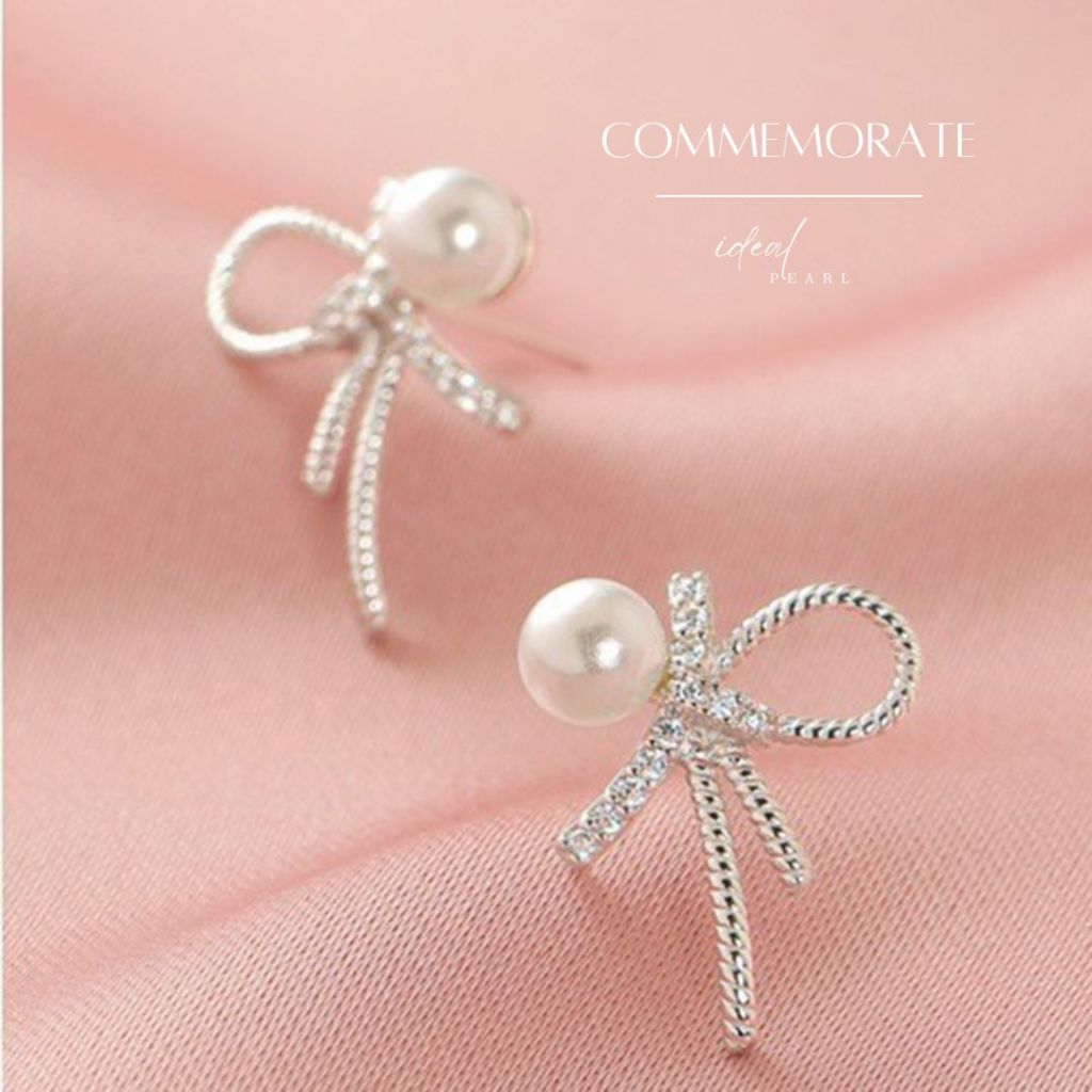iDEAL ต่างหูมุก Commemorate ตุ้มหูโบว์ ต่างหูเงิน ต่างหูเพทาย ต่างหูเพชร Valentine ของขวัญวาเลนไทน์