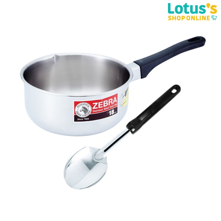 ซื้อ ซีบรา ตราหัวม้าลาย หม้อด้ามญี่ปุ่น ขนาด 18 ซม. ZEBRA JAPANESE SAUCEPAN 18CM.+ LADLE(S)