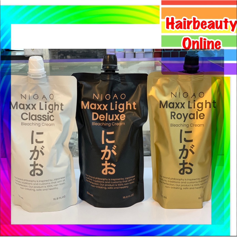 NIGAO นิกาโอะ Maxlight Classic,Deluxe,Royale 500ml ครีมฟอกแบบถุง