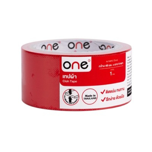 เทปผ้า ONE สีแดง (48มม. x 9หลา)