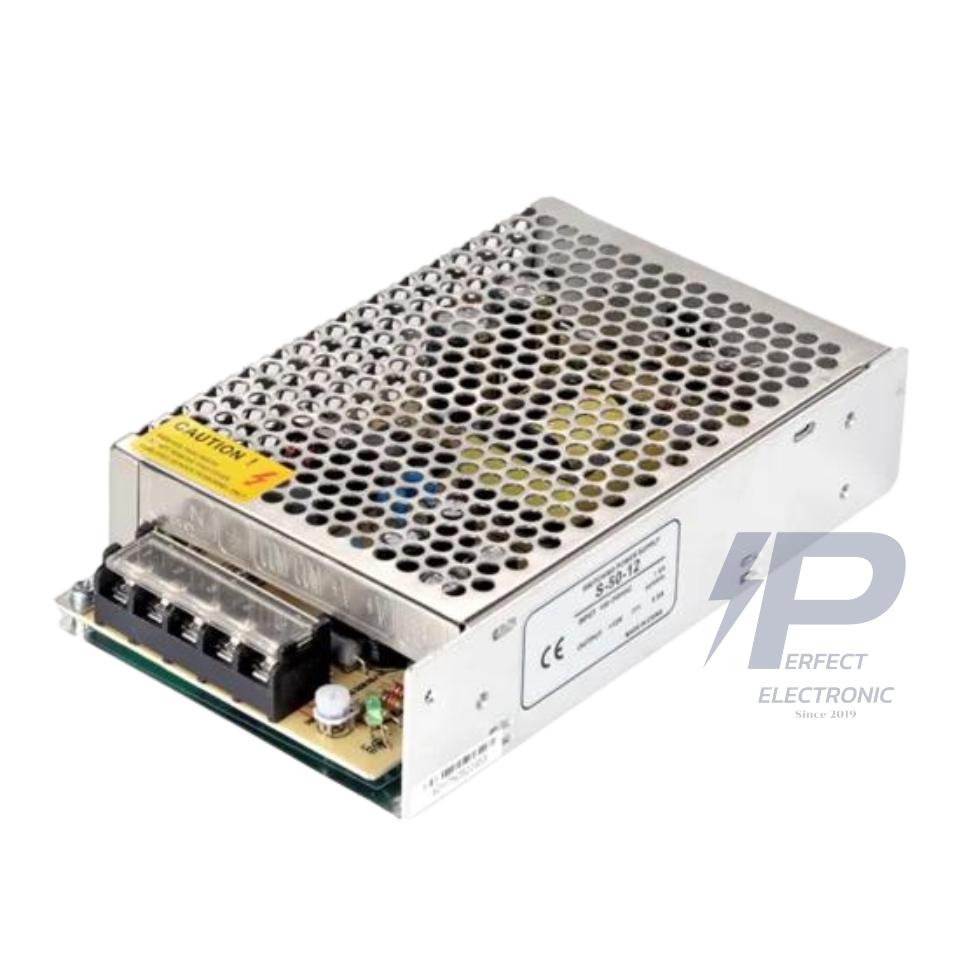 S-50-12 Switching Power Supply เพาเวอร์ซัพพลายแบบสวิตชิ่ง Input: 200-240VAC Output: 12VDC 4.2A 50W " พร้อมส่งในไทย "