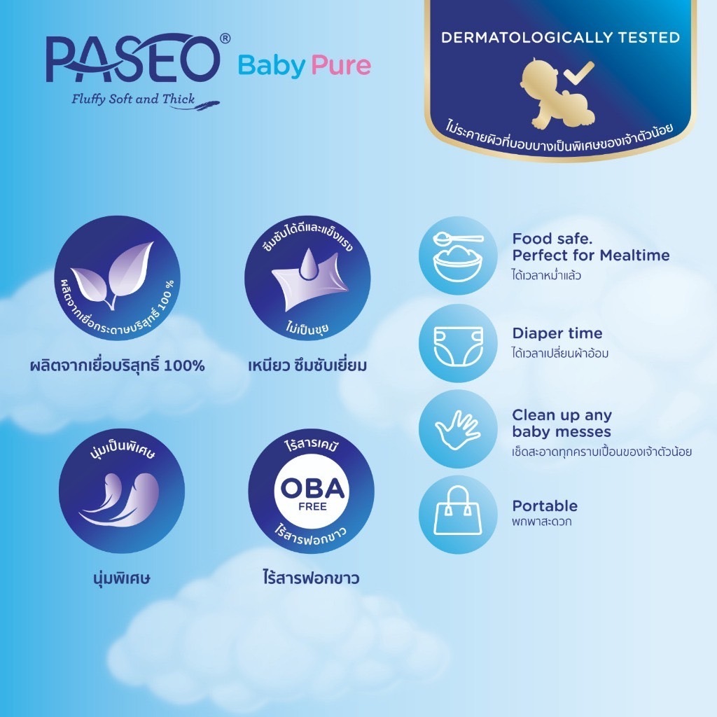 [ยกลัง] PASEO พาซิโอ กระดาษทิชชู่เช็ดหน้า ลัง 12 แพค หนานุ่ม 3ชั้น  บรรจุ 130แผ่น แพค 4ห่อ - รูปที่ 3