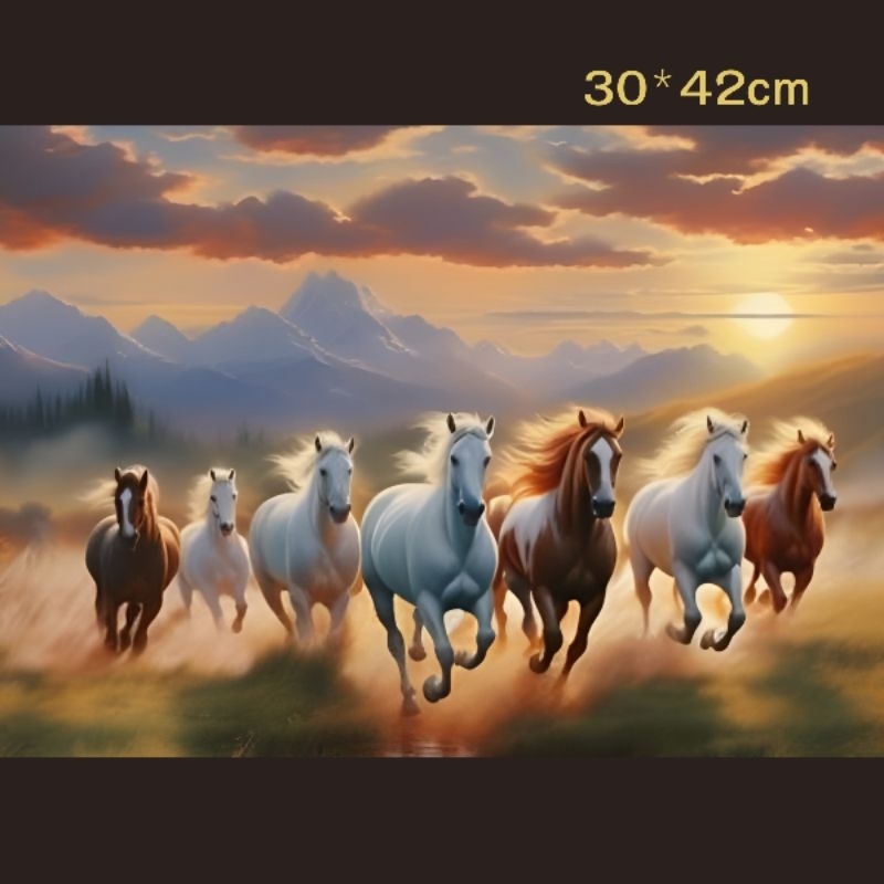 รูปโปสเตอร์ ม้า ไม่มีกรอบ ติดผนัง ภาพมงคล เสริมฮวงจุ้ย ตกแต่งบ้าน ขนาด A3