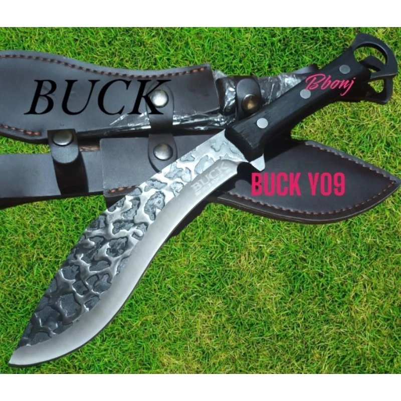 มีดพกเดินป่า BUCK Y09 ด้ามไม้ ใบมีดลายเงา 36 ซม thumbnail 3