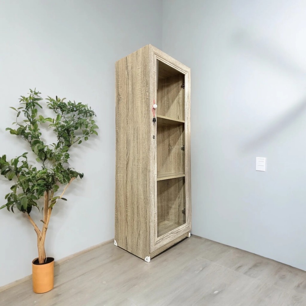🔥ราคาถูก🔥Hawa 90 Furniture ตู้โชว์กระจก 1 บาน​ ขนาด 35*50*140 (เลือกสีได้)