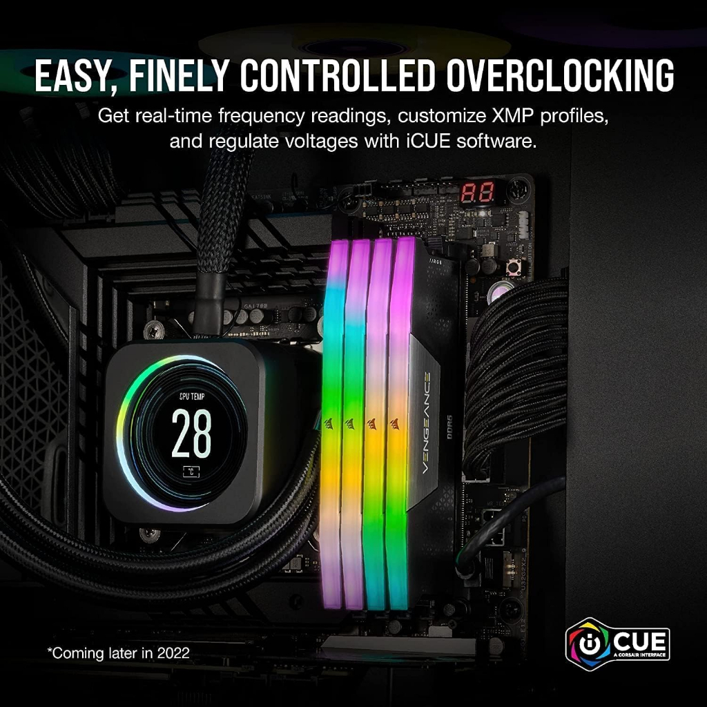 32GB (16GBX2) DDR5 6000MHz RAM (แรมพีซี) CORSAIR VENGEANCE RGB BLACK (CMH32GX5M2E6000C36)