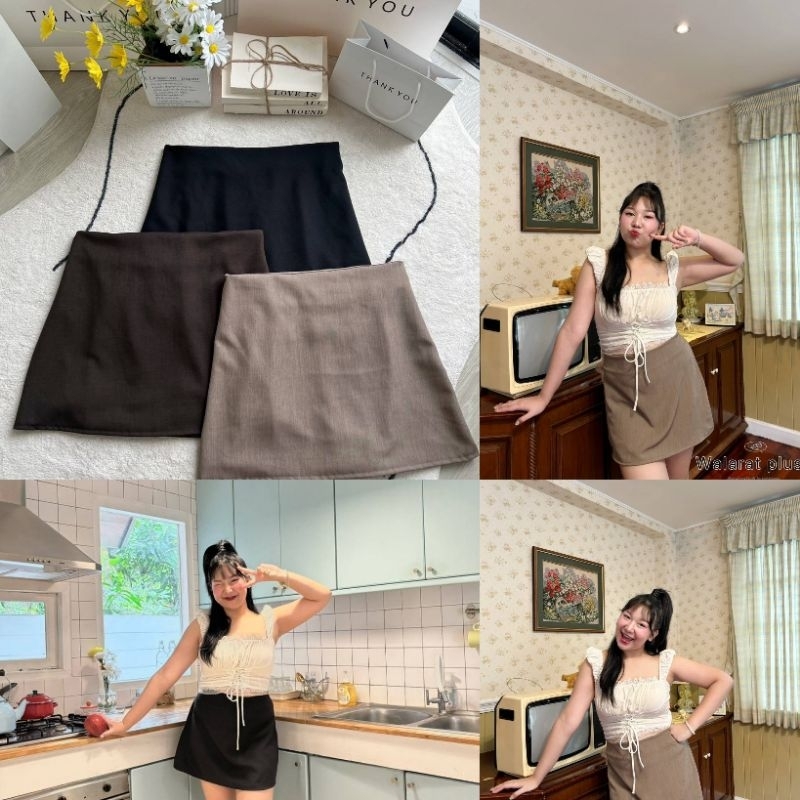 กางเกงกระโปรงwalaratมีซับในผ้าสโนใส่ง่ายไม่ยับไม่บาง
