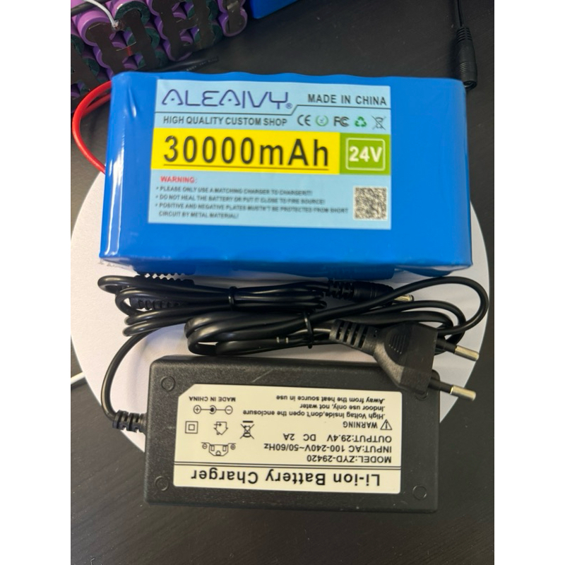 แบตเตอรี่ 24V 6Ah 7S3P 18650 Liion Battery Pack 29.4V 30000mAh Electric Bicycle Moped /Electric/Lith