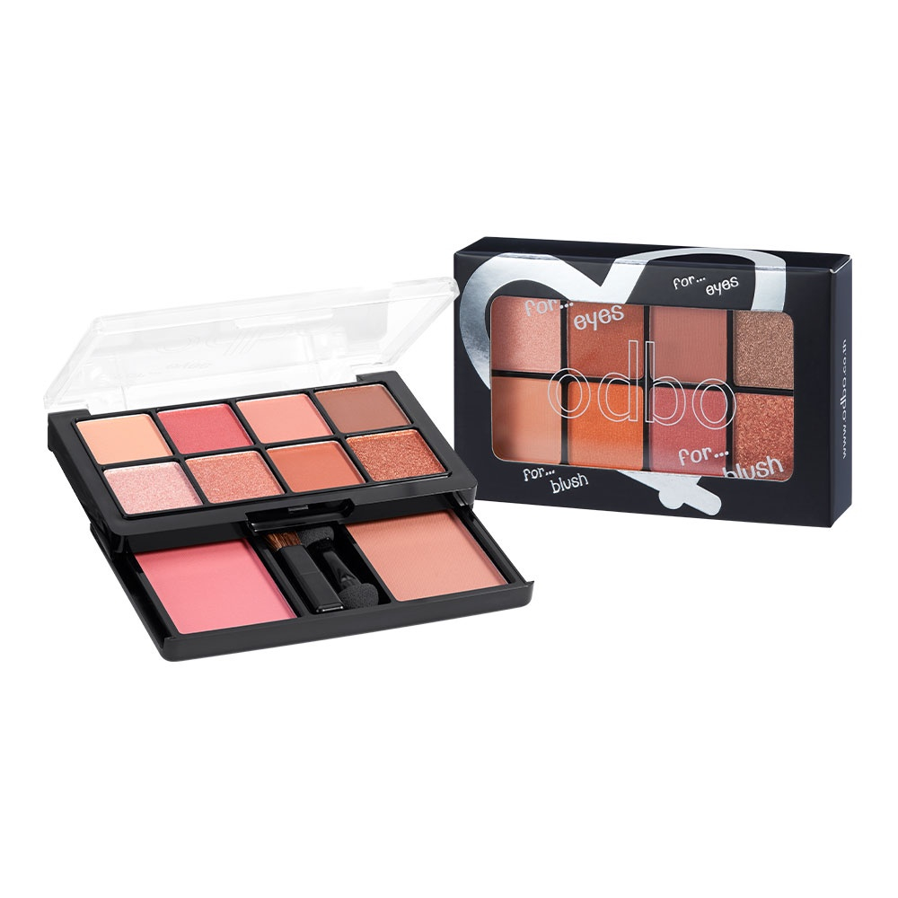 โอดีบีโอ พาเลทแต่งหน้า พร้อมแปรง อายแชโดว์ + ปัดแก้ม 20g ODS01 odbo for Eyes for Blush
