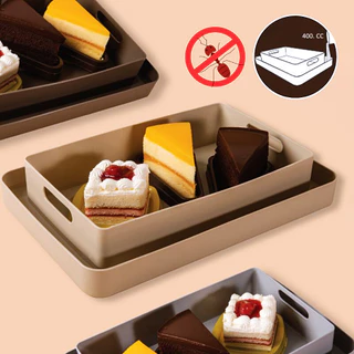 ถาดกันมด รองน้ำ ใส่อาหาร เครื่องดื่ม ขนมหวาน ถาดอาหารกันมด คละสี ขอบพลาสติกหนา ส่งจากกทม.