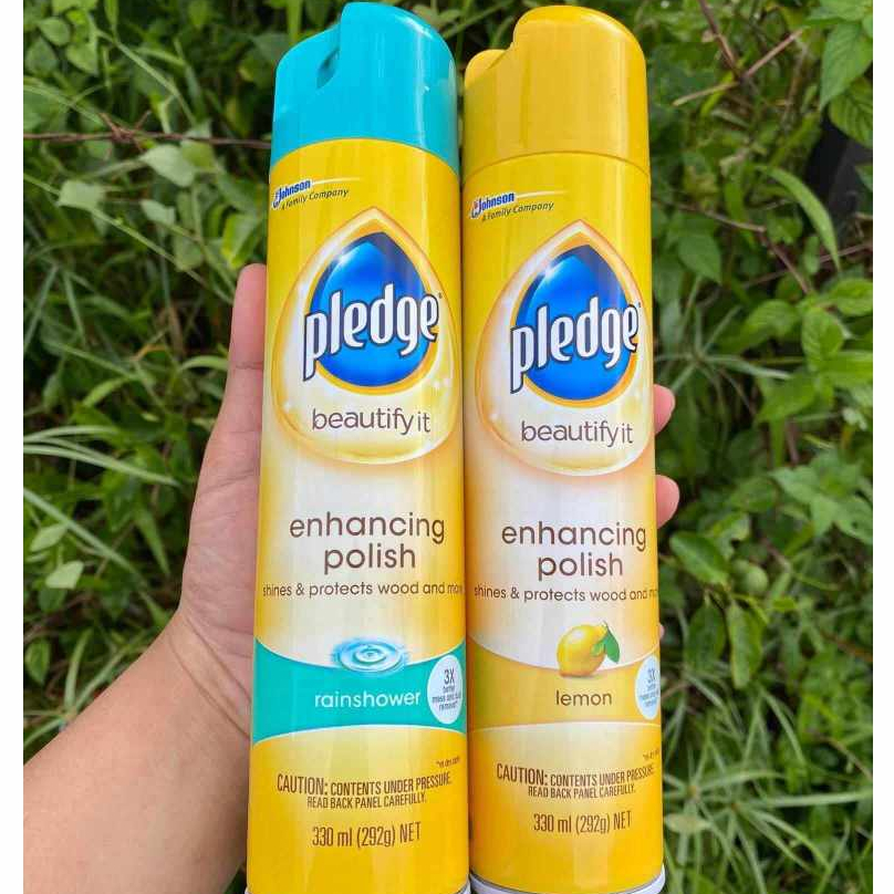 Pledge สเปรย์ทำความสะอาด กลิ่น Lemon ป้องกัน บำรุงรักษาเฟอร์นิเจอร์ไม้ เครื่องหนัง พลาสติก สเตนเลส หินอ่อน แกรนิต