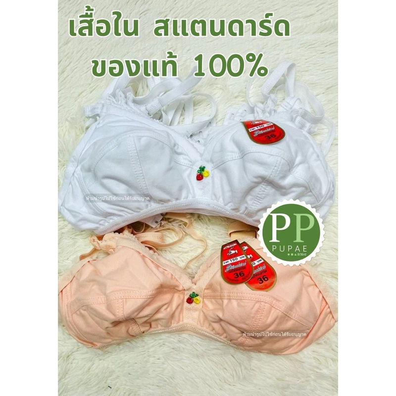 เสื้อในแสตนดาร์ด ของแท้100% เสื้อในลูกไม้ เสื้อในคนแก่ ผ้าคอตตอน ผ้ายืด ตะขอหลัง เบอร์34-44