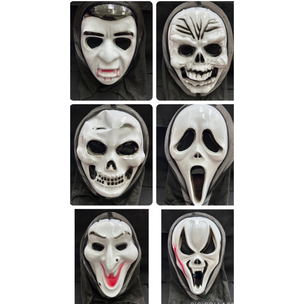 พร้อมส่ง!!! หน้ากากฮาโลวีน สีขาว แบบสวมหัว หน้ากาก Scream สำหรับเทศกาลต่างๆ