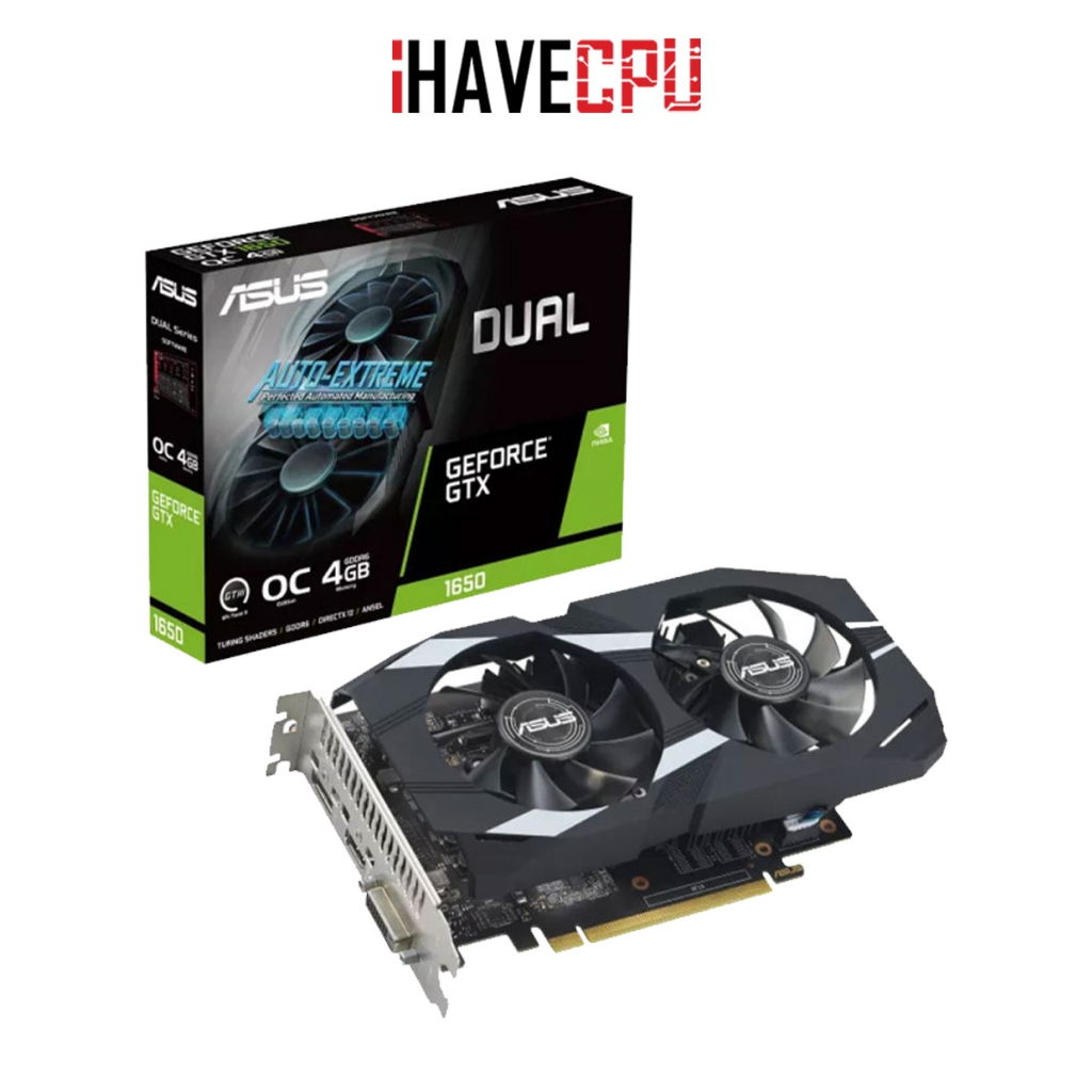 iHAVECPU VGA(การ์ดจอ) ASUS DUAL GTX 1650 O4GD6-P EVO 4GB GDDR6 (DUAL-GTX1650-O4GD6-P-EVO)