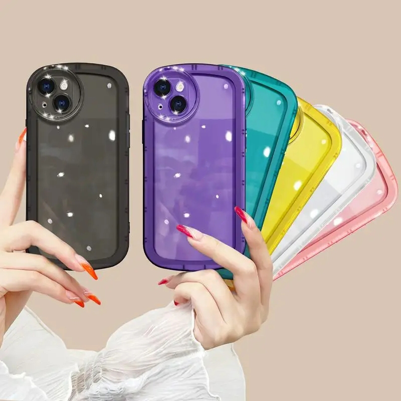 สินค้า9บาท เคสเกาหลี เคสขอบสี เคสกันกระแทก เคสไอโฟน13mini 12mini เคสใส tpu  For iPhone 11 12 13 7 8 
