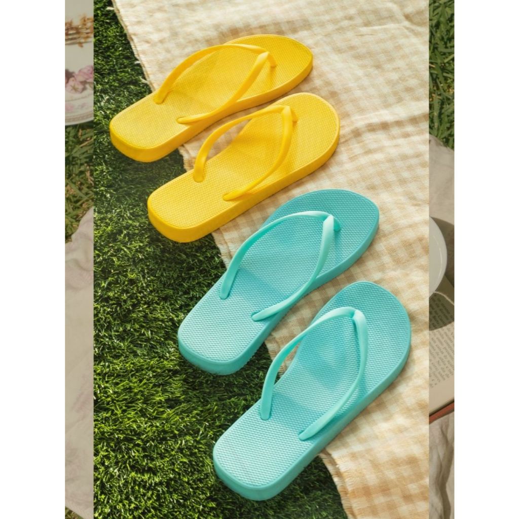 **ส่งด่วนภายในวัน** (มีไซส์ใหญ่ 36-45) รองเท้าแตะหูหนีบ งานเกาหลี สีพาสเทล สีพื้น