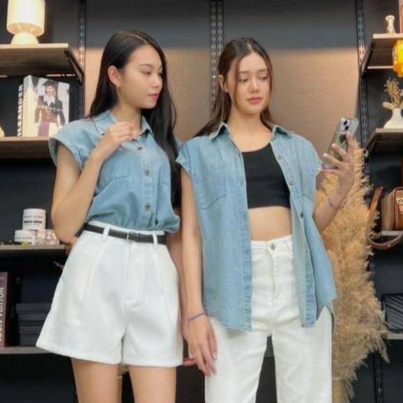 เสื้อยีนส์ Nammon Jeans c01-c07 เสื้อเชิตยีนส์ผ้าญี่ปุ่น แขนกุด