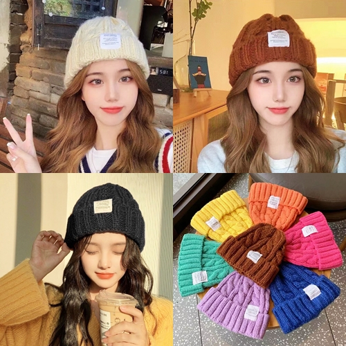 หมวกไหมพรม_Fiaxing Cap_Hat ใส่กันหนาว ลายปัก มีหลายสี ราคาถูก พร้อมส่ง
