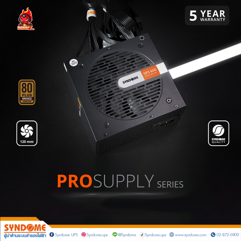 ส่งด่วน+โค้ดลด PSU 750W 80Plus Bronze ประกัน5ปี Syndome SPS ATX POWER SUPPLY อุปกรณ์จ่ายไฟ